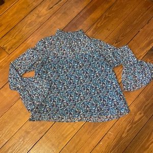 High neck floral blouse